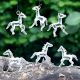 Glass Multicolor Horse Christmas Tree Decoration Ornaments Set of 6 Pcs